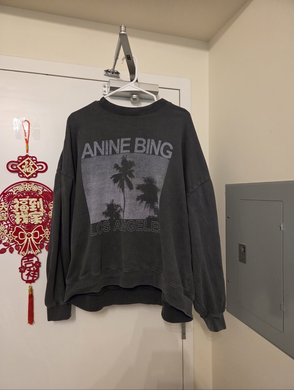 Charcoal Crewneck Sweatshirt - Anine Bing